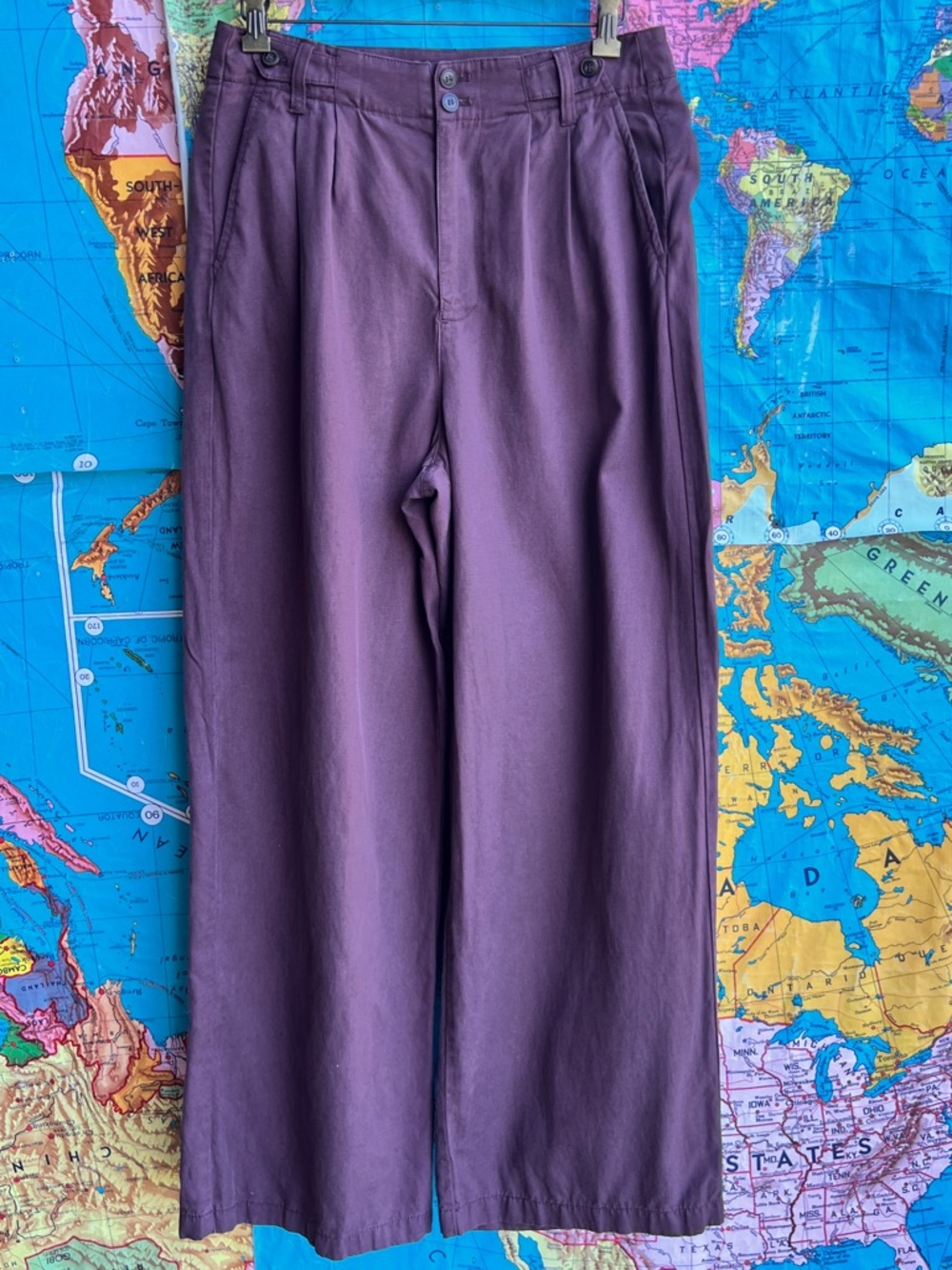 Madewell Wide Leg Pants in Deep Purple
